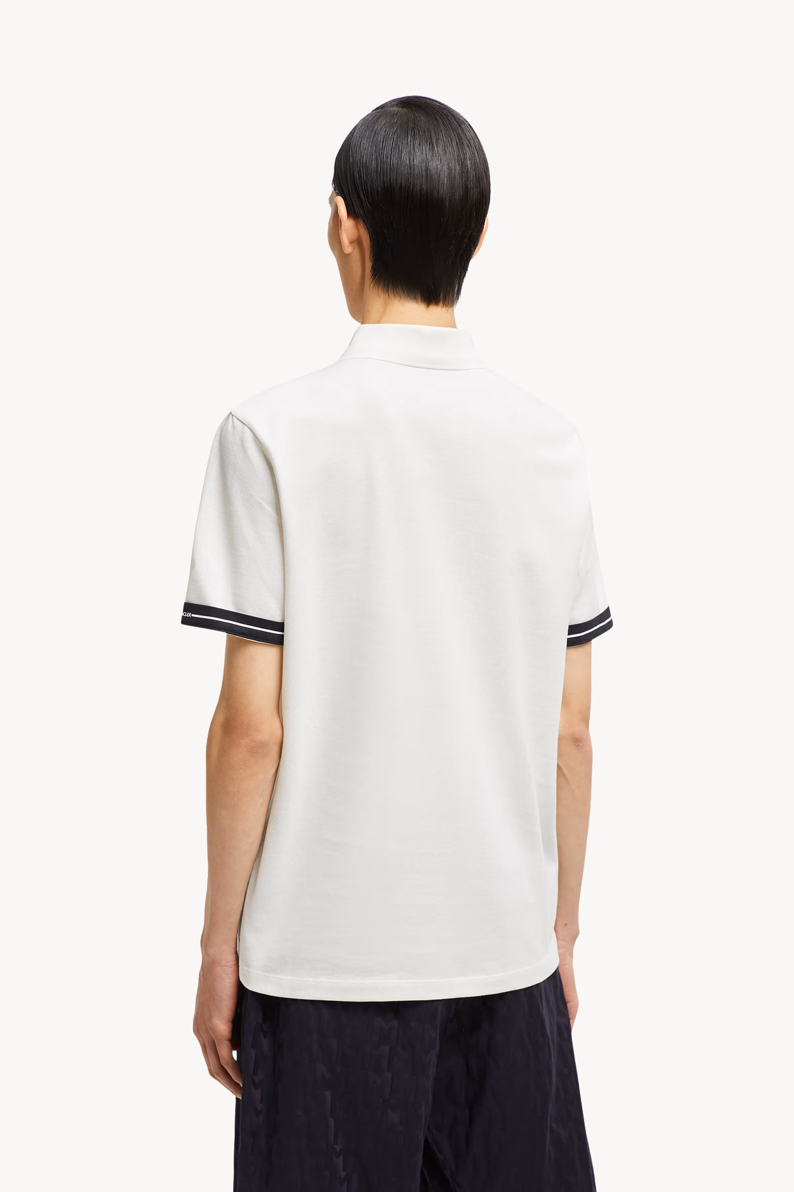 Polo en piqué de coton à logo Hommes Blanc Moncler 5